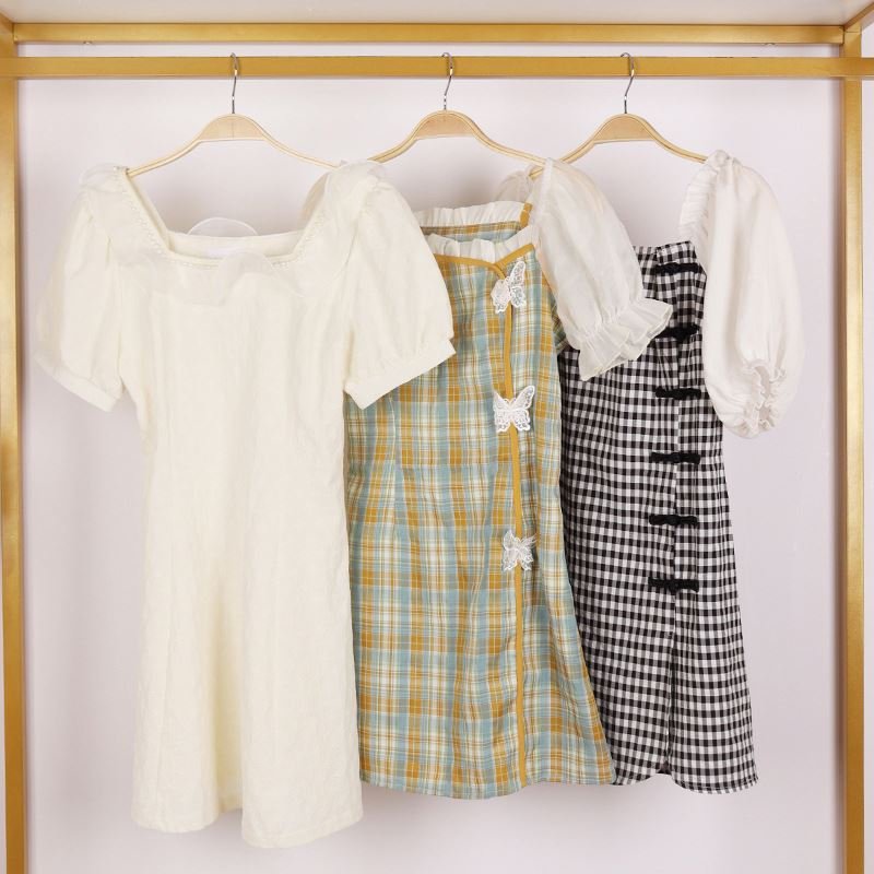 casual second-hand clothing wholesale for girls' spring and summer silk sleeveless used dresses stock