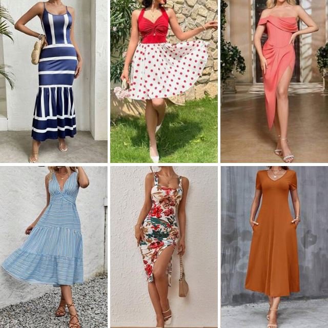 2024 wholesale summer women's printed casual elegant jumpsuit stock skirt short sleeved dress bulk random shipment