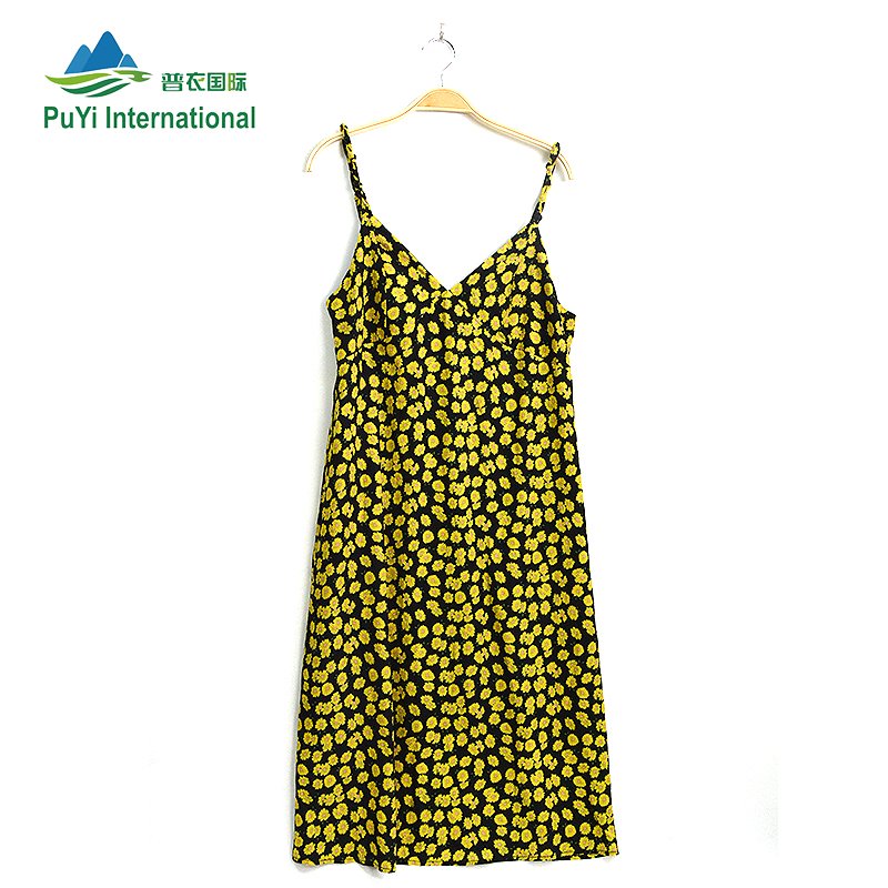 PUYI China wholesale Used Casual ladies Pure cotton dress used clothes for sale