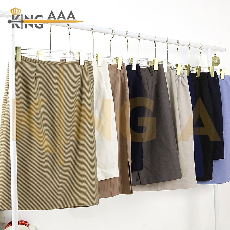 Wholesale Mid Length A-line Skirts Women Formal High Waist Office Straight Skirts Used Second Hand Clothes Clothing Bales