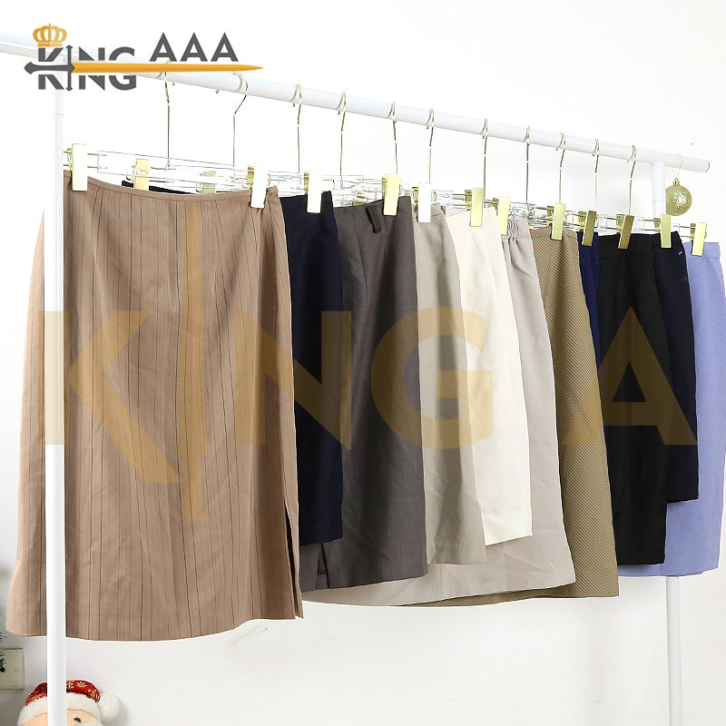 Wholesale Mid Length A-line Skirts Women Formal High Waist Office Straight Skirts Used Second Hand Clothes Clothing Bales