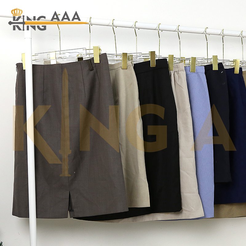 Wholesale Mid Length A-line Skirts Women Formal High Waist Office Straight Skirts Used Second Hand Clothes Clothing Bales