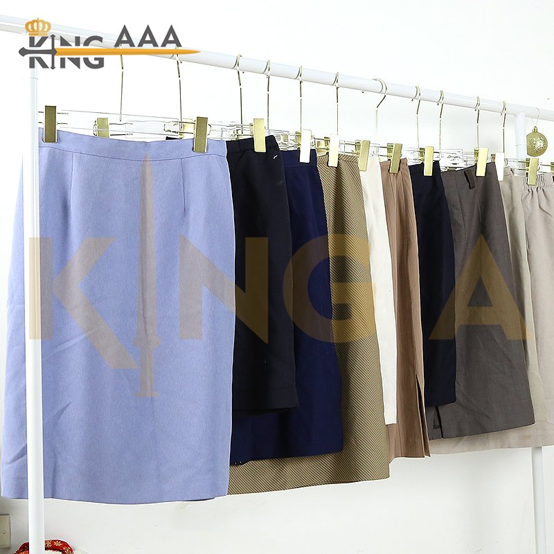 Wholesale Mid Length A-line Skirts Women Formal High Waist Office Straight Skirts Used Second Hand Clothes Clothing Bales