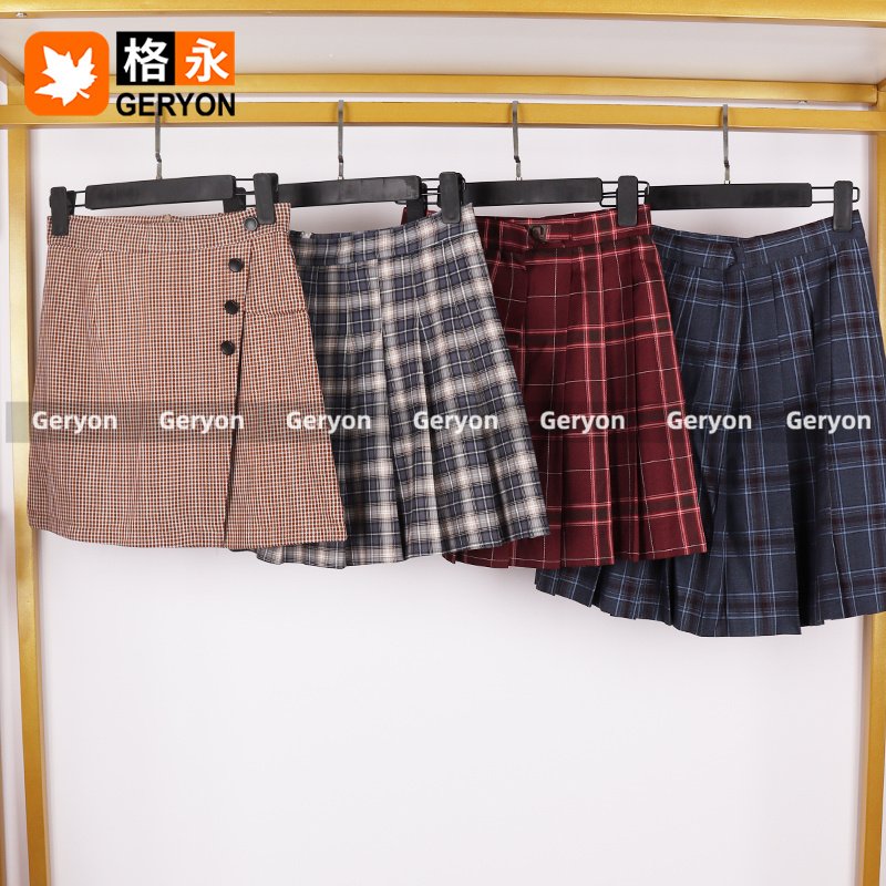 GERYON vintage mini skirt pleated premium used clothes bales second hand clothes for ladies
