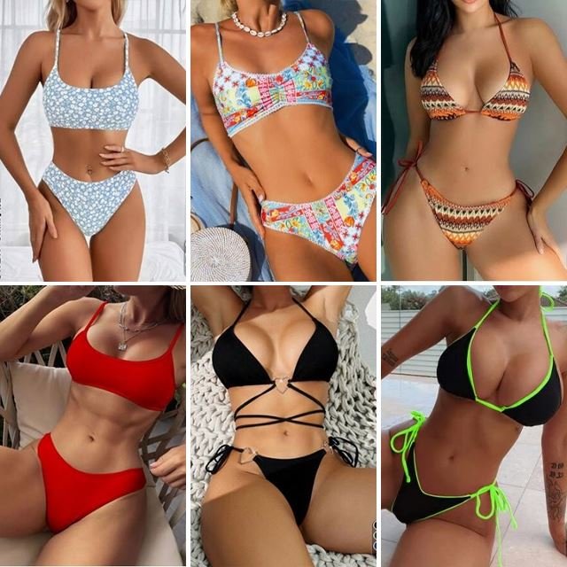 Wholesale summer beachwear fashionable printed one-piece bikini women's sexy stock hollow bikini swimsuit randomly shipped