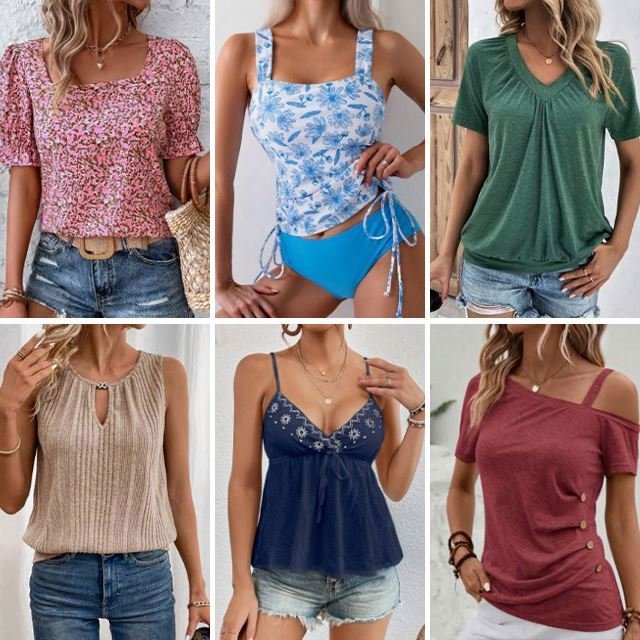 Clearance women's clothing high-quality casual short sleevedT-shirt top pants short skirt dress mix and match randomly shipped