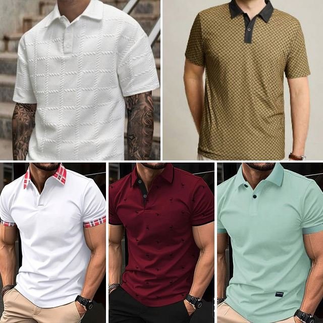 Wholesale 2024 fashionable polo shirts summer casual men's short sleeved polo shirts clearance and random shipment
