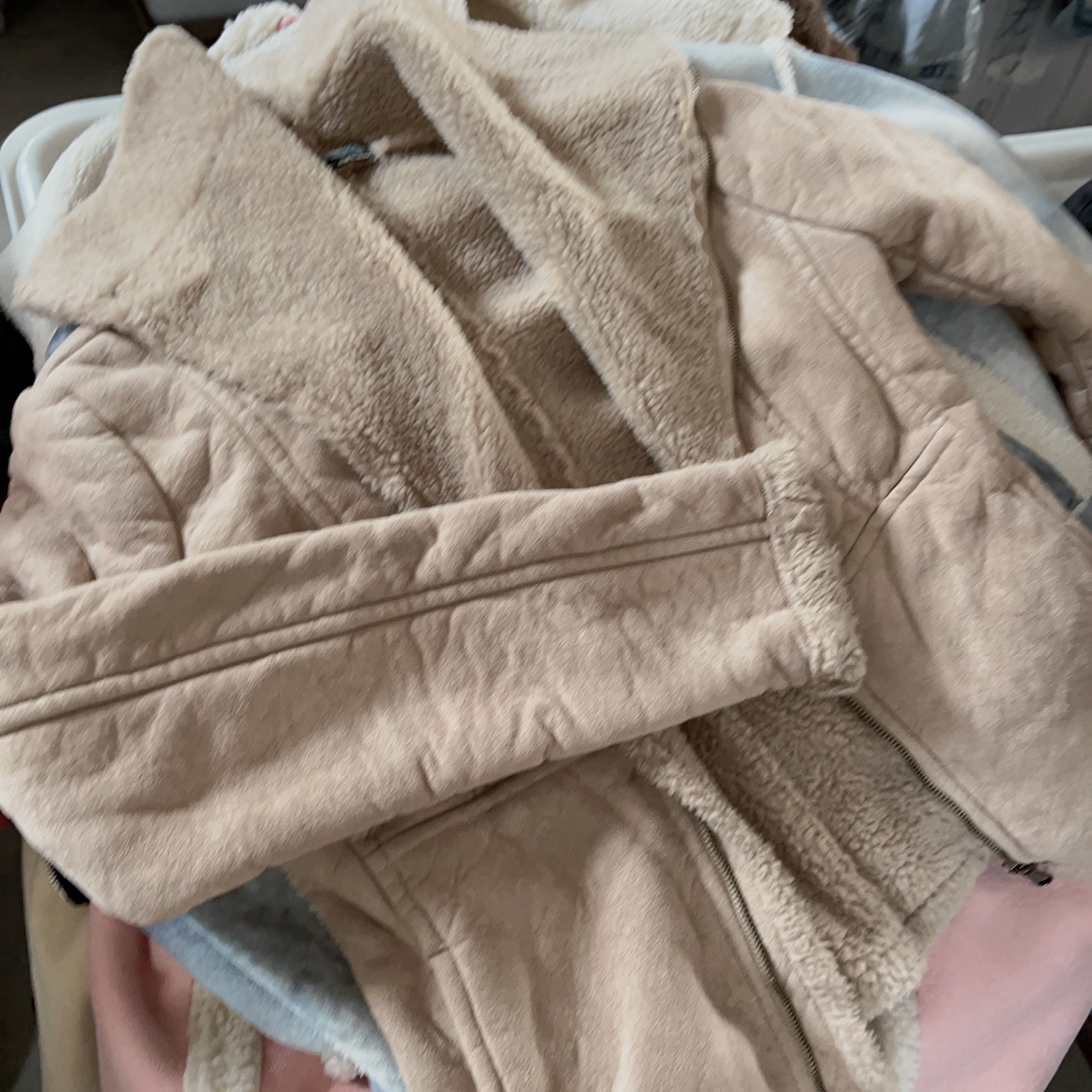 Thrift Branded Clothing Used Women Winter Casual Deer Skin Velvet Coat Second Hand Heavy Fleece Aviator Jacket Korean For Ladies