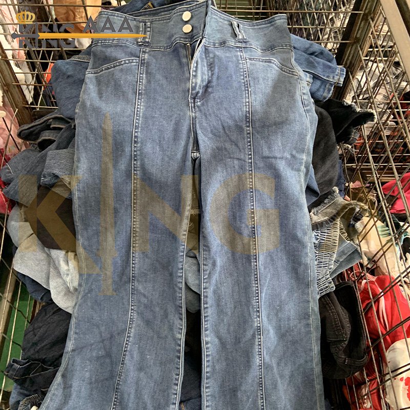 GEYU Women's Loose Casual Wide Leg Ripped Straight Leg Denim Pants Jean Wide Leg Pants Second Hand Used Clothes Denim Trousers