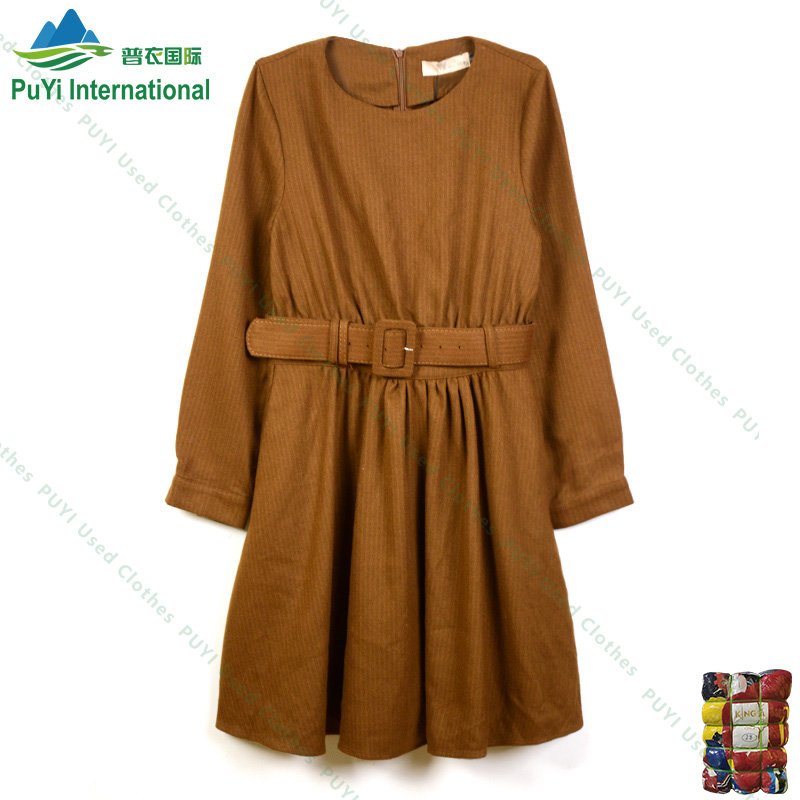 Spring Autumn ladies dress long dress used clothes second hand clothing women