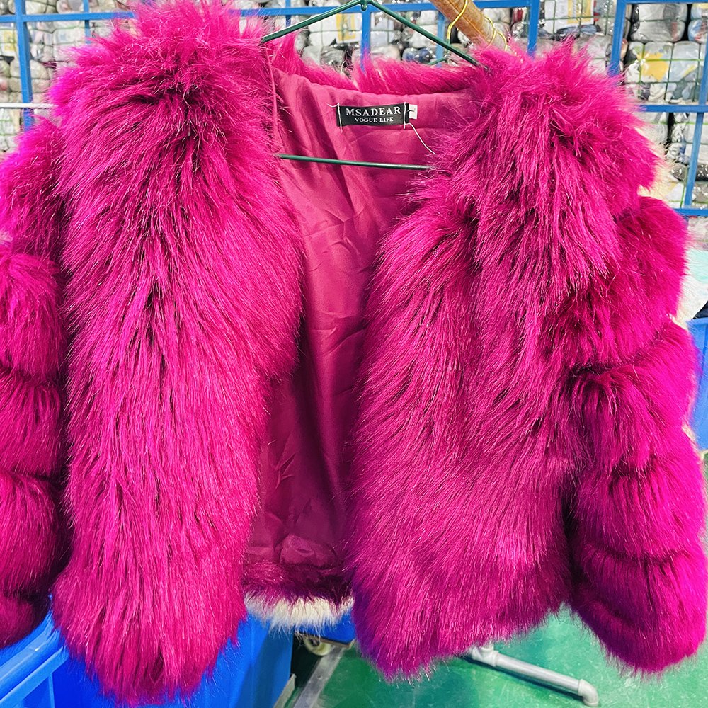 Winter Faux Fur Coat Artificial Fur Jacket Used Clothing Second Hand Clothes Bales Used Clothes Korea for Women Adults