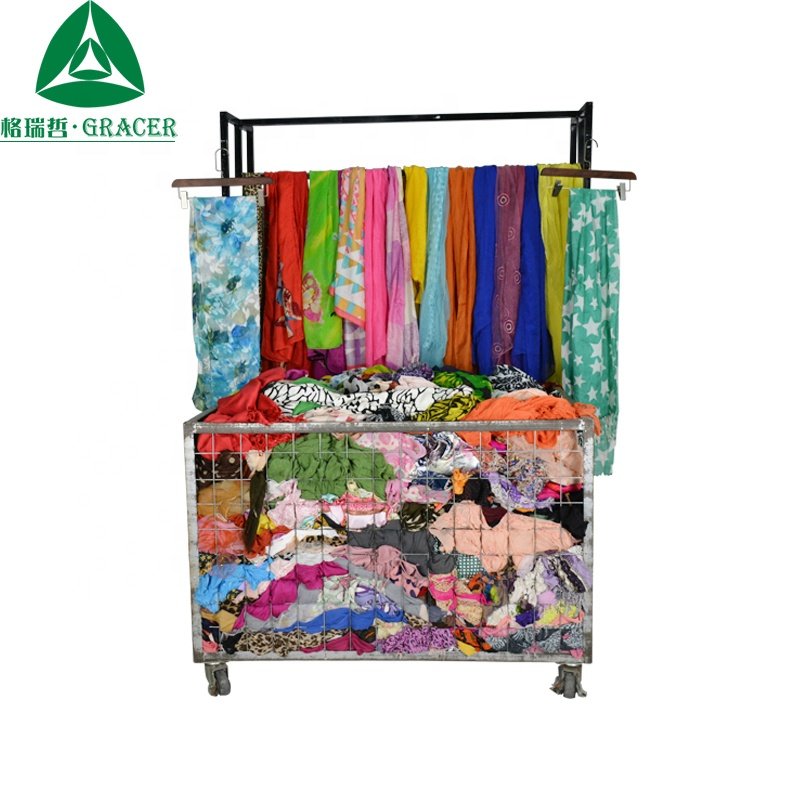 Lady second hand silk scarf used clothing in stock used summer clothes in bales