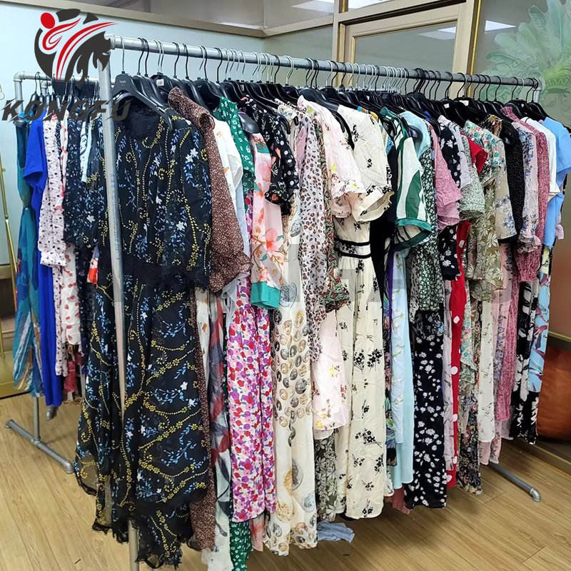 used long silk dress maxi elegant korean bulk bales bundle clothes wholesale second hand clothing from usa for women