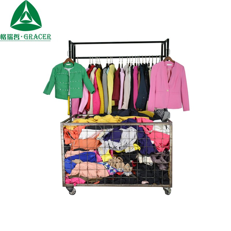 Stock Brand Used Apparel Bales Mix Style Women's Blazer Used Clothes Bales Korea Used Clothing 45Kg