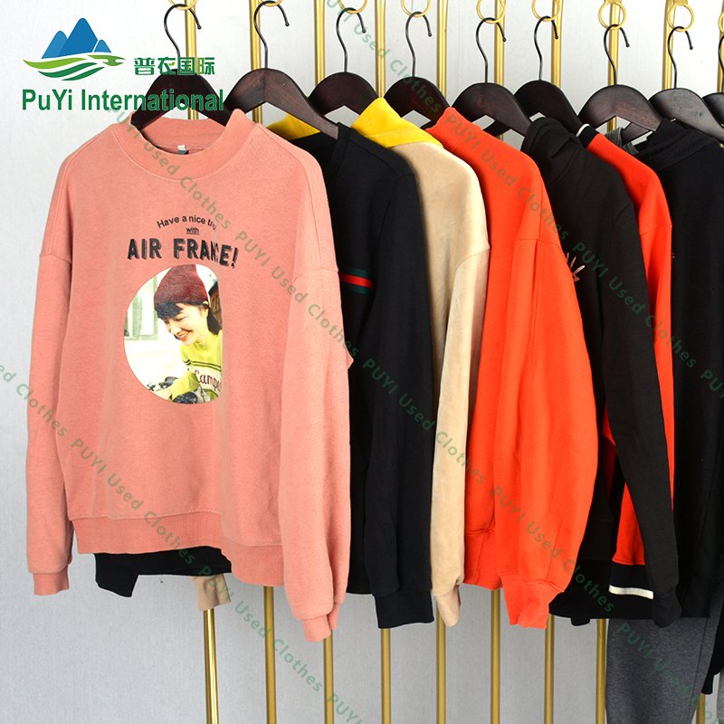 China wholesale hoody sportswear a grade thick heavy hoodie pants mixed second hand clothes bales korean used clothing
