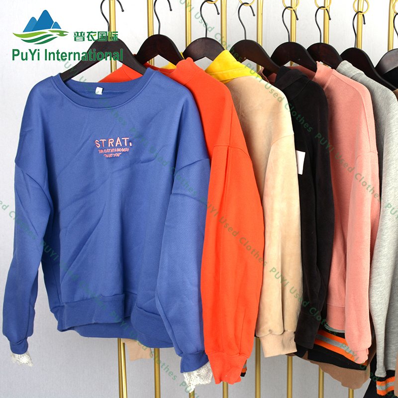 China wholesale hoody sportswear a grade thick heavy hoodie pants mixed second hand clothes bales korean used clothing