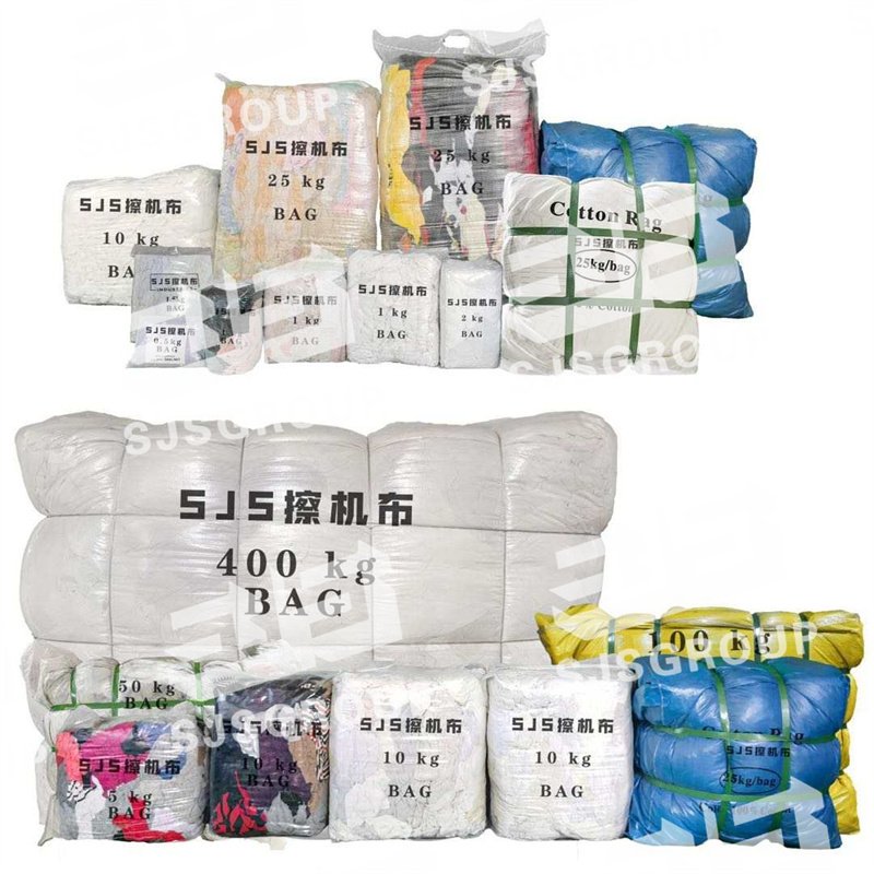 10KG 25KG Bales Cotton rag High quality 35-55cm used clothes cotton cleaning rags industrial cotton wiping cut t shirt rags