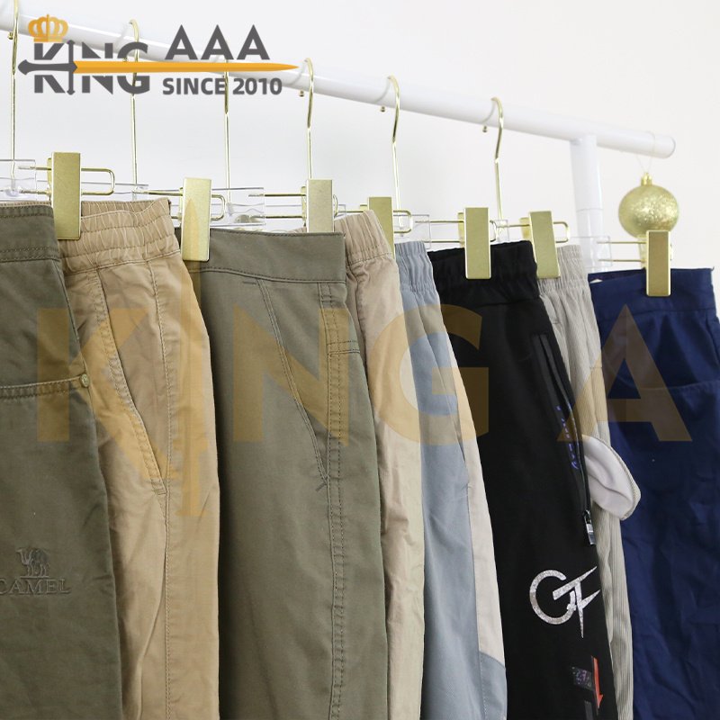 GEYU Second Hand Clothes Men Cotton Used Pants Bales Sports Mens Pants Big Pocket Cotton Used Pants for Men