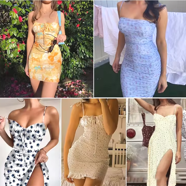 Hot selling womens clothes casual dress second clothes Mix Bulk stock popular swimwear used ladies dress