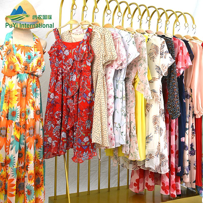 uk summer premium dress wholesale price floral printed women dresses second hand clothes bale canada