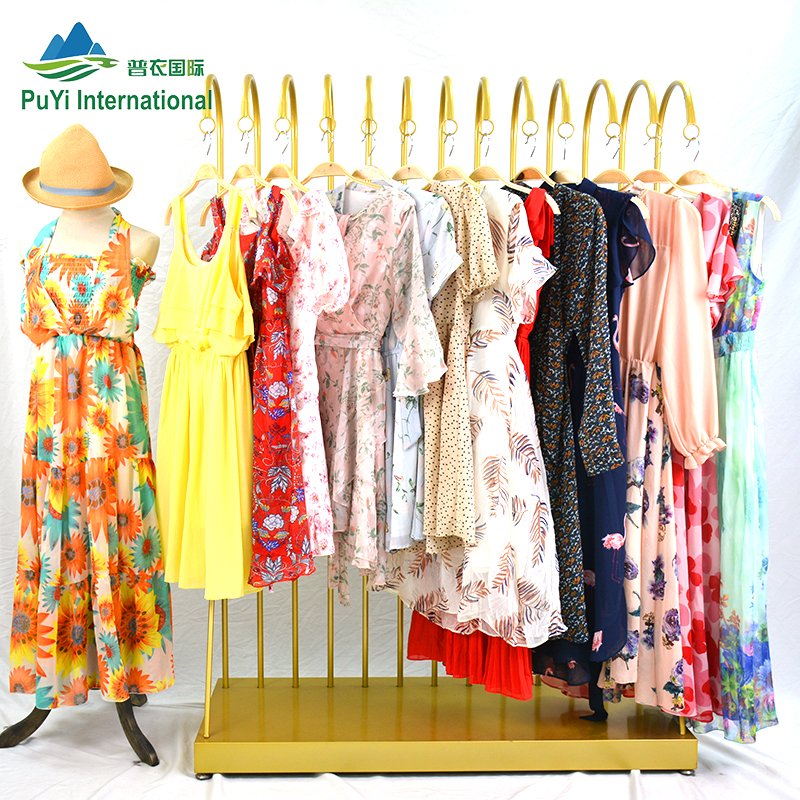 uk summer premium dress wholesale price floral printed women dresses second hand clothes bale canada