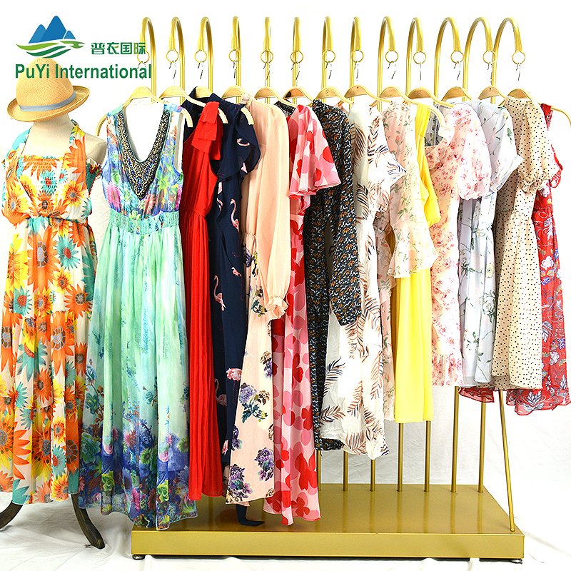 uk summer premium dress wholesale price floral printed women dresses second hand clothes bale canada