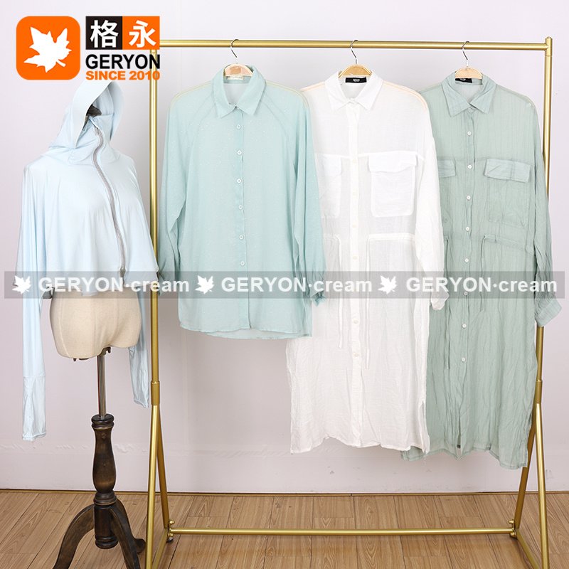 GERYON vintage Sportswear Summer Jacket Cardigan Used Women Clothes Apparel Stock Second Hand Clothes For Women