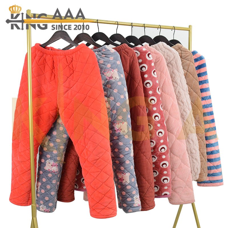 Wholesale Winter Coral Fleece Pajamas Women Warm Female Second Hand Clothing Used Pyjamas Pretty Sleepwear Bedroom Home in Bales