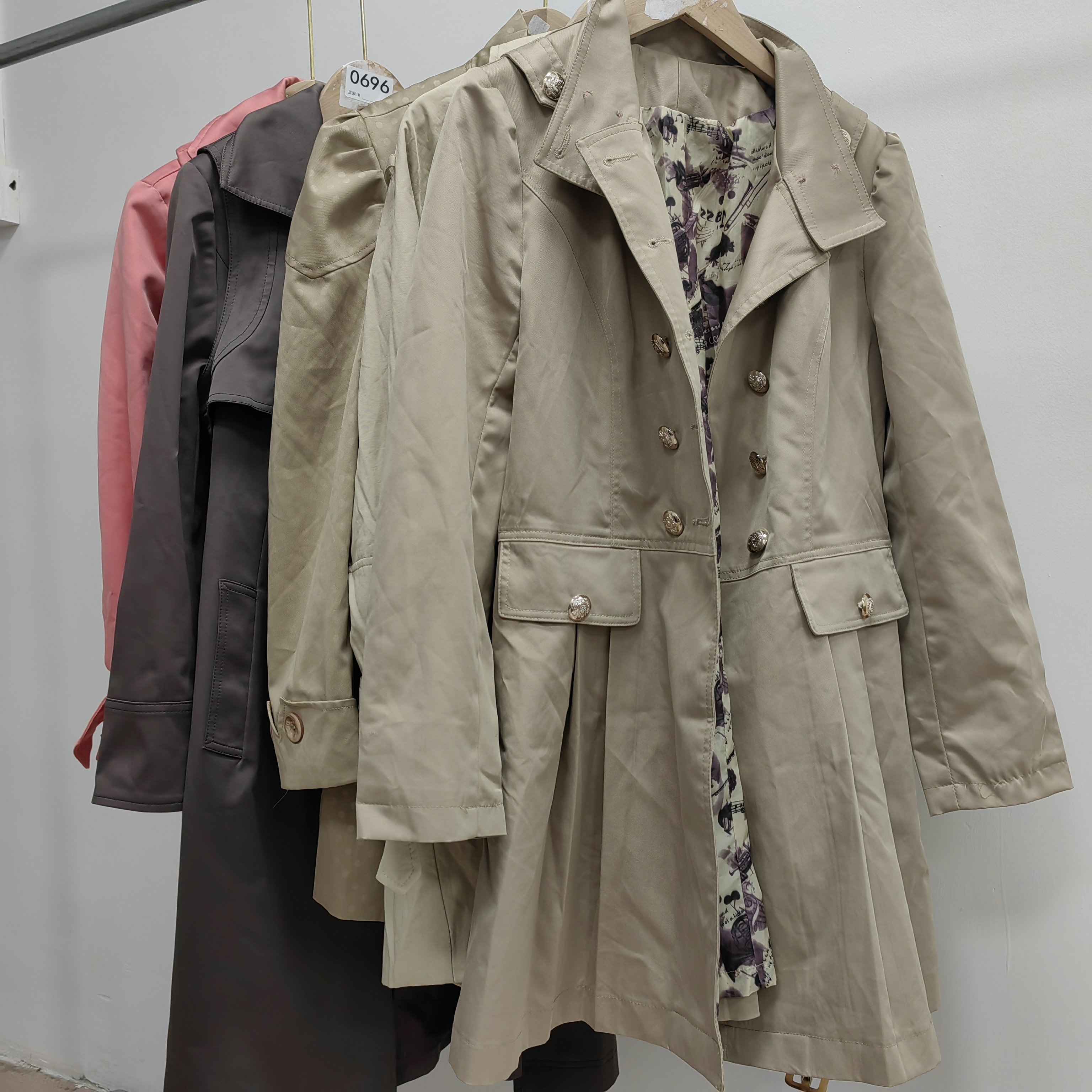 Wholesale Fashion Second Hand Overcoat Mid-length Plus Size Autumn Winter Outdoor Pu Jackets Leather Women's Coats Used Clothes