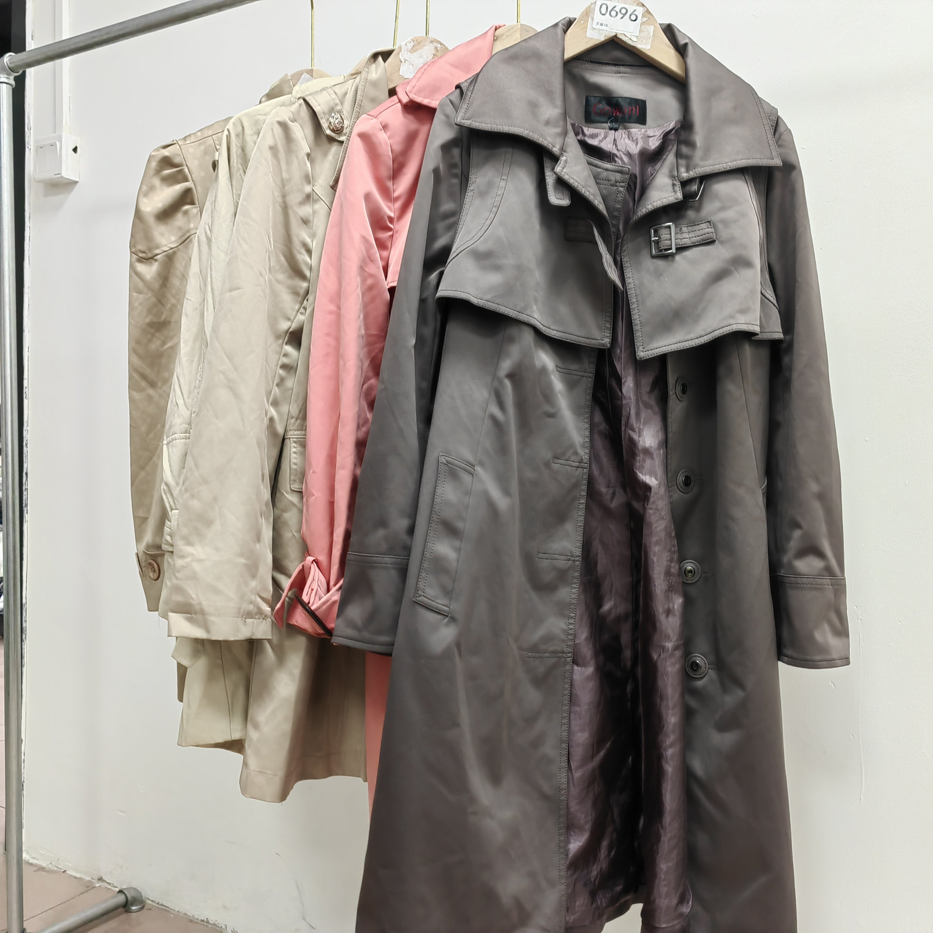 Wholesale Fashion Second Hand Overcoat Mid-length Plus Size Autumn Winter Outdoor Pu Jackets Leather Women's Coats Used Clothes