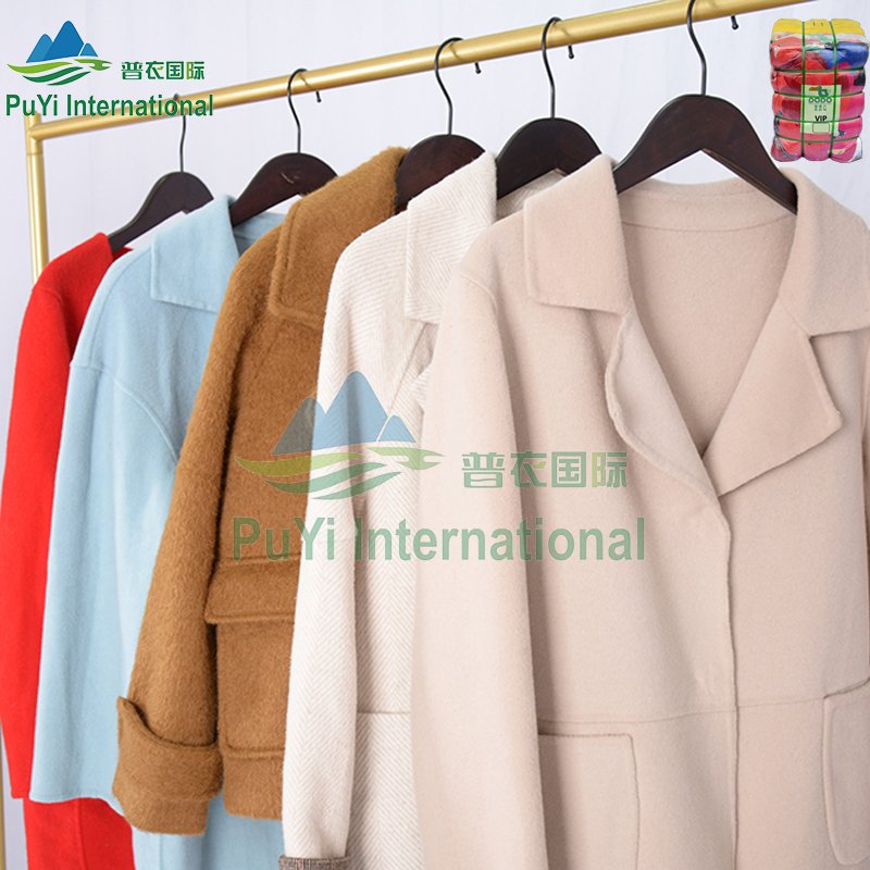 autumn winter Trench Coat Minimalist Long Woolen bulk used clothes second hand clothes used clothing in bales Apparel Stock