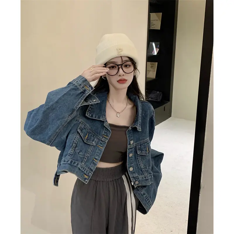 Wholesale Second-hand Ladies Cowboy Coat Bales Second-hand Denim Jacket Clothing Casual Wear for Women