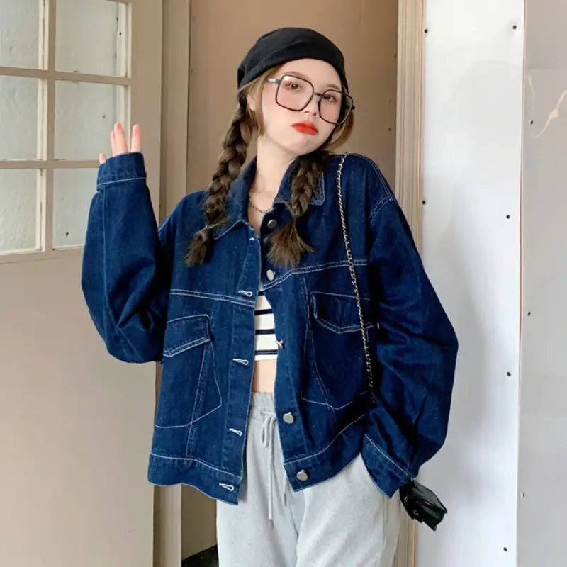 Wholesale Second-hand Ladies Cowboy Coat Bales Second-hand Denim Jacket Clothing Casual Wear for Women