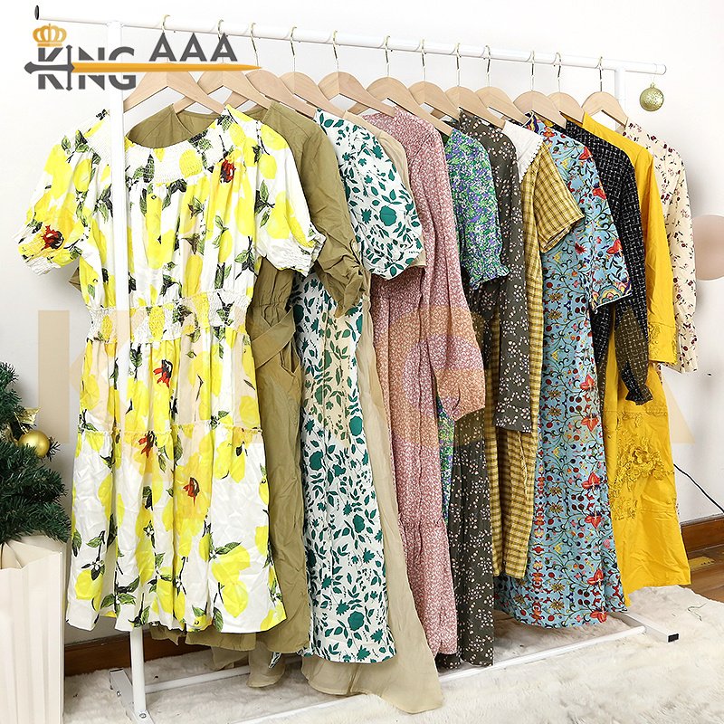 Branded Designer Silk Dress Used Clothes Ukay Ukay Supplier Women's Used Dresses Ladies Second Hand Casual Female Clothes