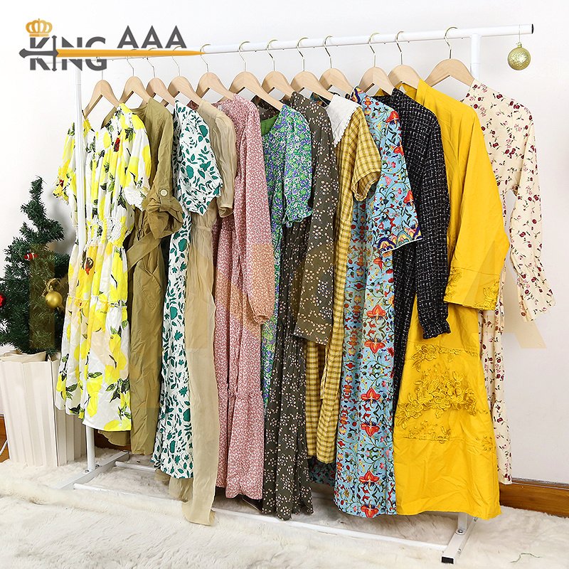 Branded Designer Silk Dress Used Clothes Ukay Ukay Supplier Women's Used Dresses Ladies Second Hand Casual Female Clothes