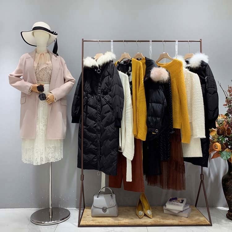 cut label autumn and winter used down jacket second-hand discount women's clothing stock bulk sale