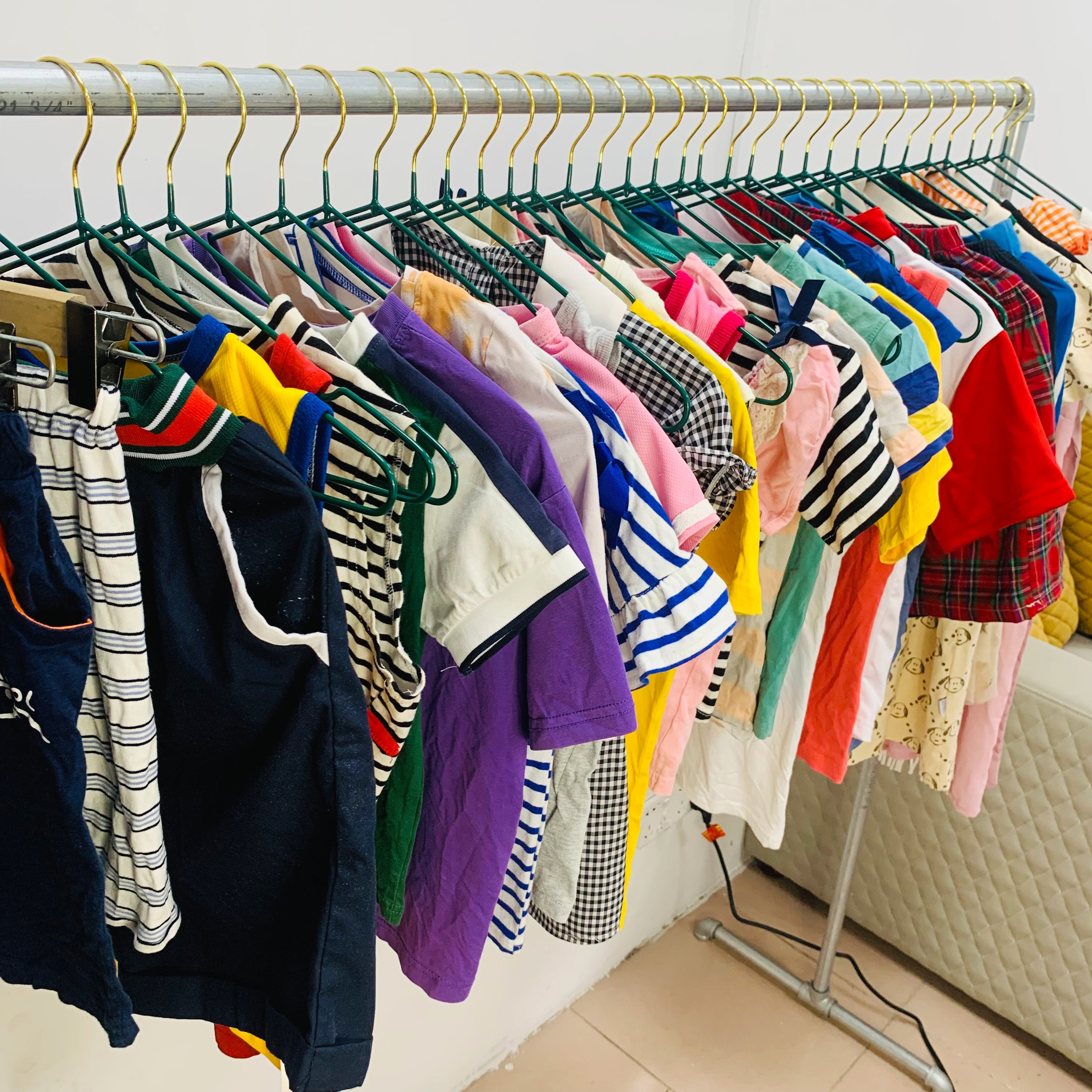 Summer clothes used bags bales second hand container of used clothes children clothes mix colors and sizes