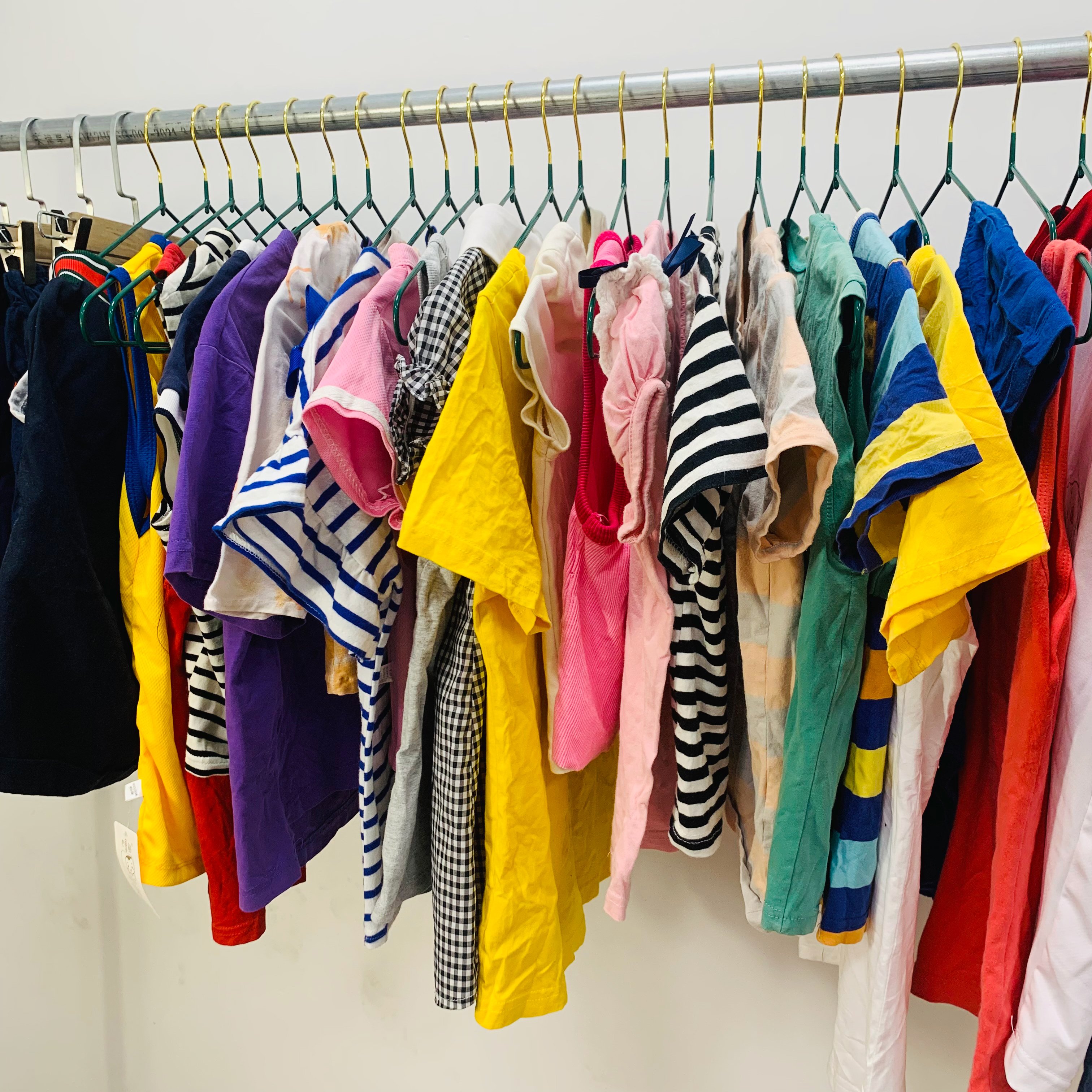 Summer clothes used bags bales second hand container of used clothes children clothes mix colors and sizes