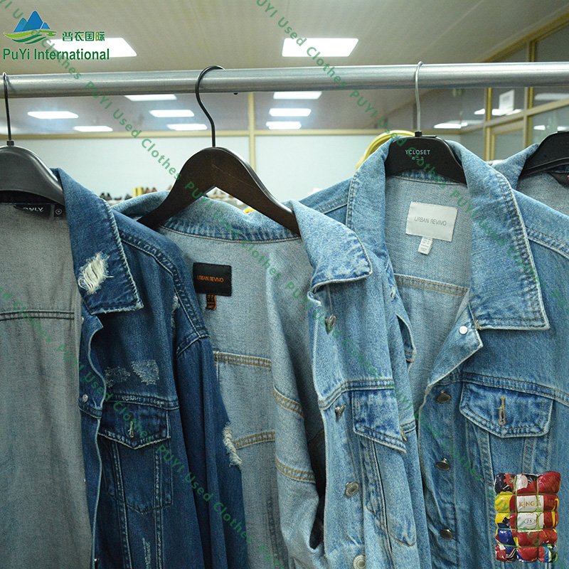 used unisex mixed denim jackets used men clothes ladies second hand casual cowboy jacket in bulk