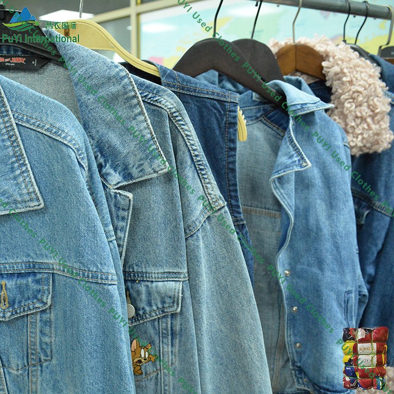 used unisex mixed denim jackets used men clothes ladies second hand casual cowboy jacket in bulk