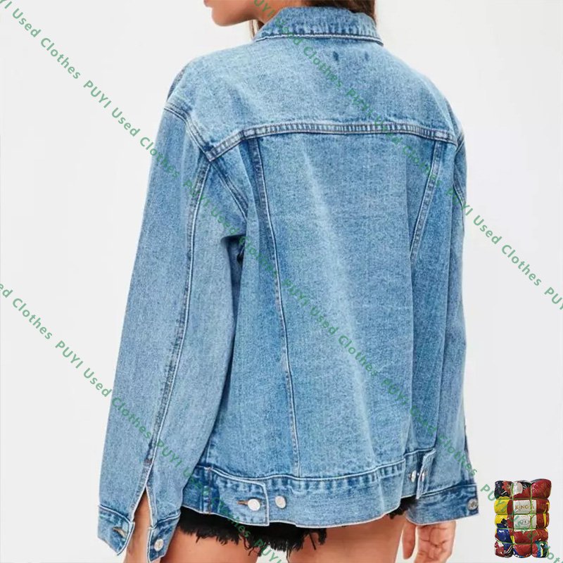 used unisex mixed denim jackets used men clothes ladies second hand casual cowboy jacket in bulk