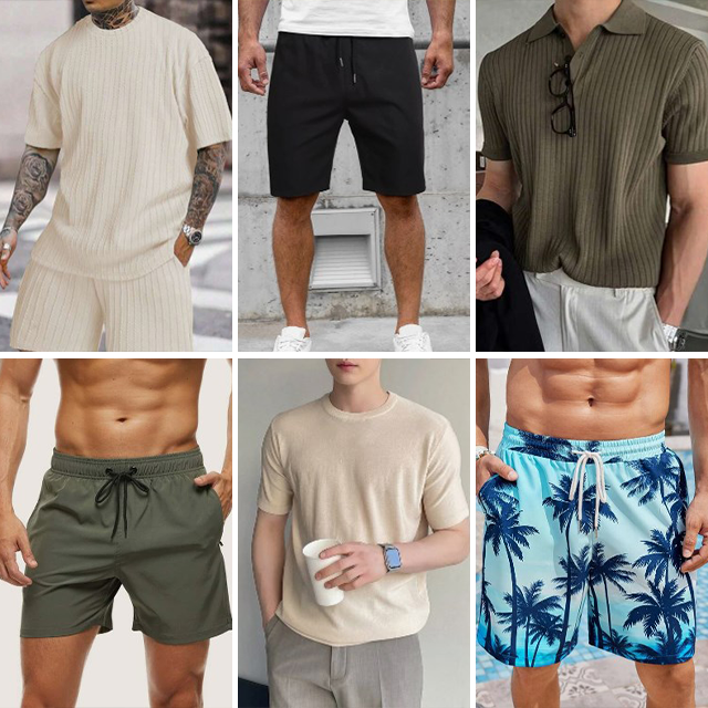 2024 Men's Summer Mixed Fashion Clothing Pure Cotton T-shirt Casual Polo Shirt Shorts Shirt Random Shipping Wholesale