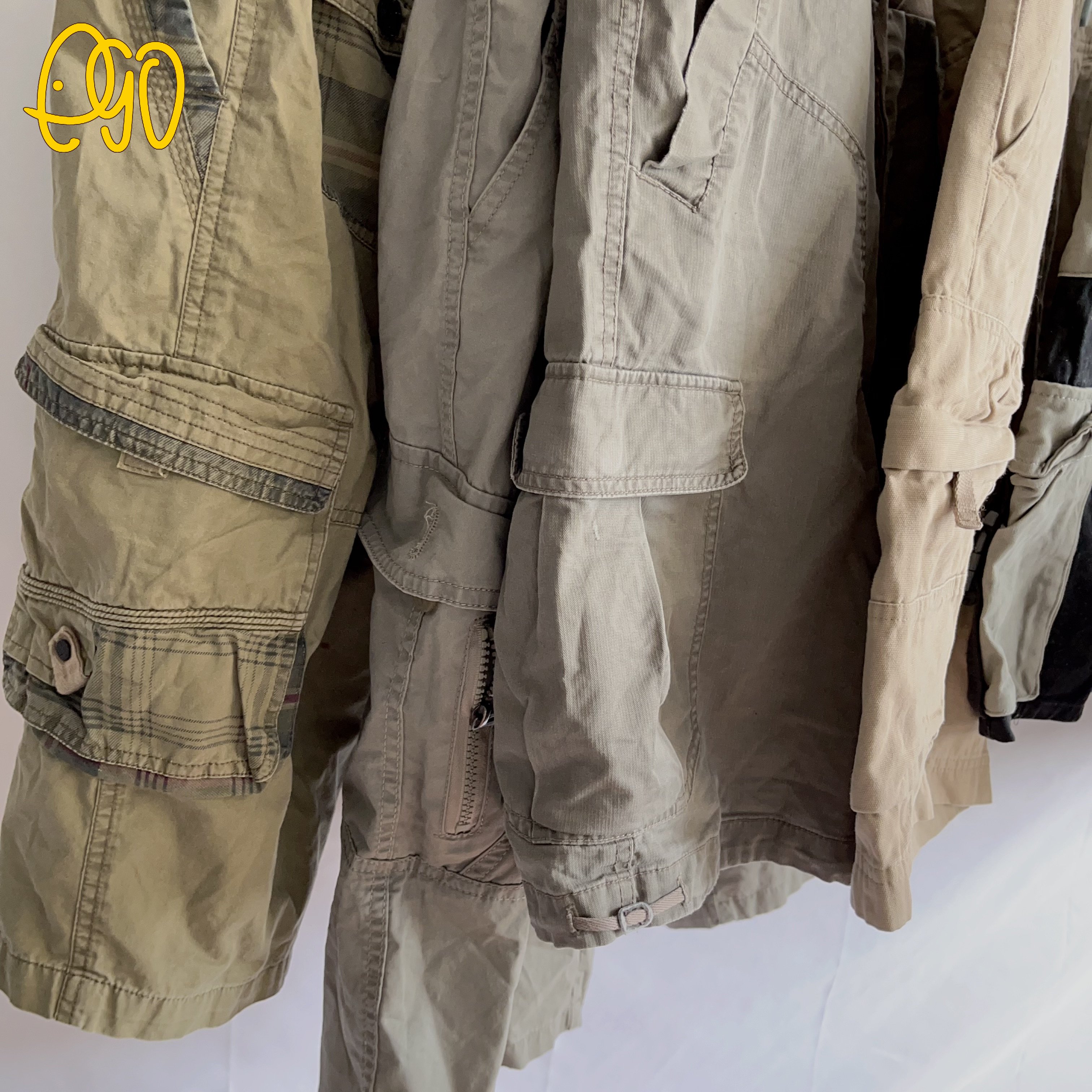 used clothes Mixed colorful men cropped trousers used clothing second hand clothes Turkey cargo friperiec