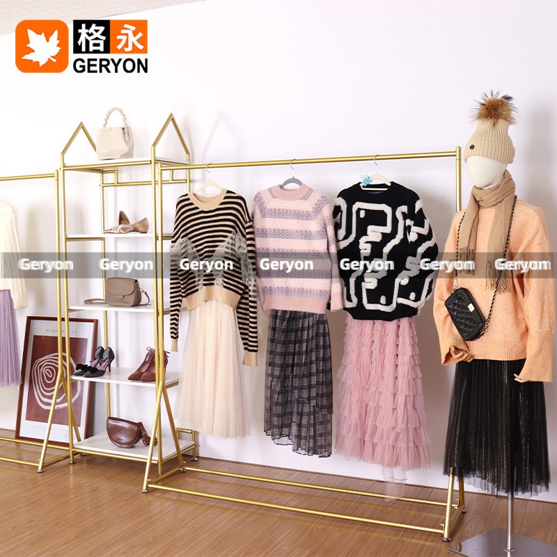 GERYON winter pullover sweater&tulle skirt sets china used ladies designer mixed clothes in bale