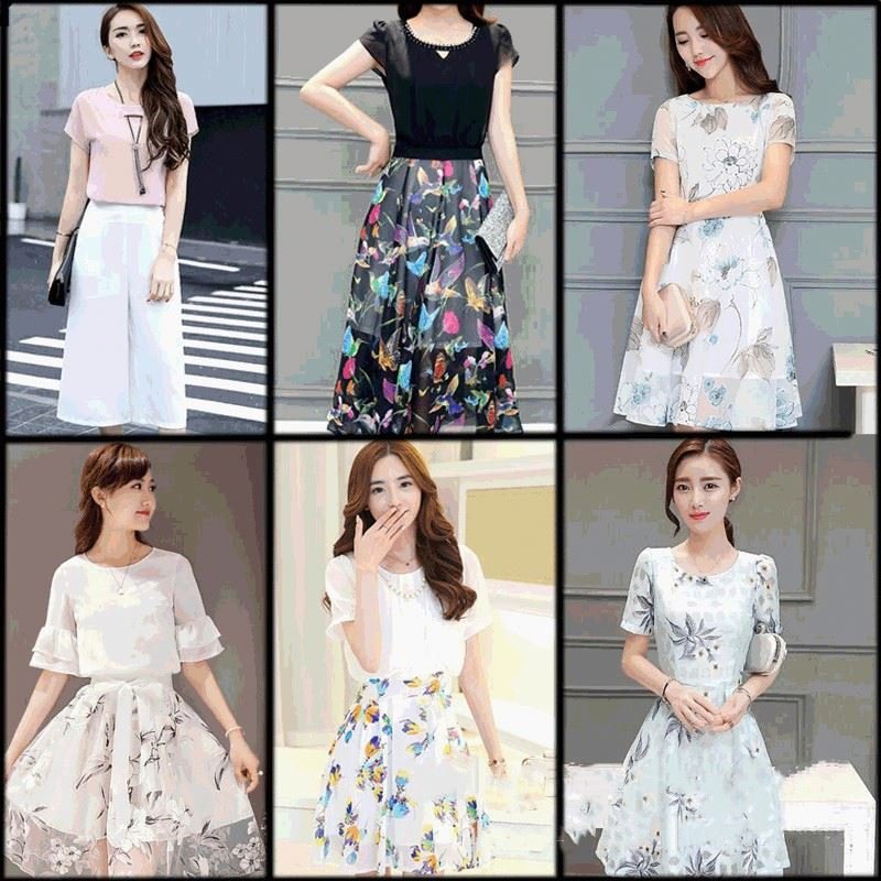 Summer Women's Dress Used Women's Wear Versatile Chiffon Floor Stand Clothing second hand clothes