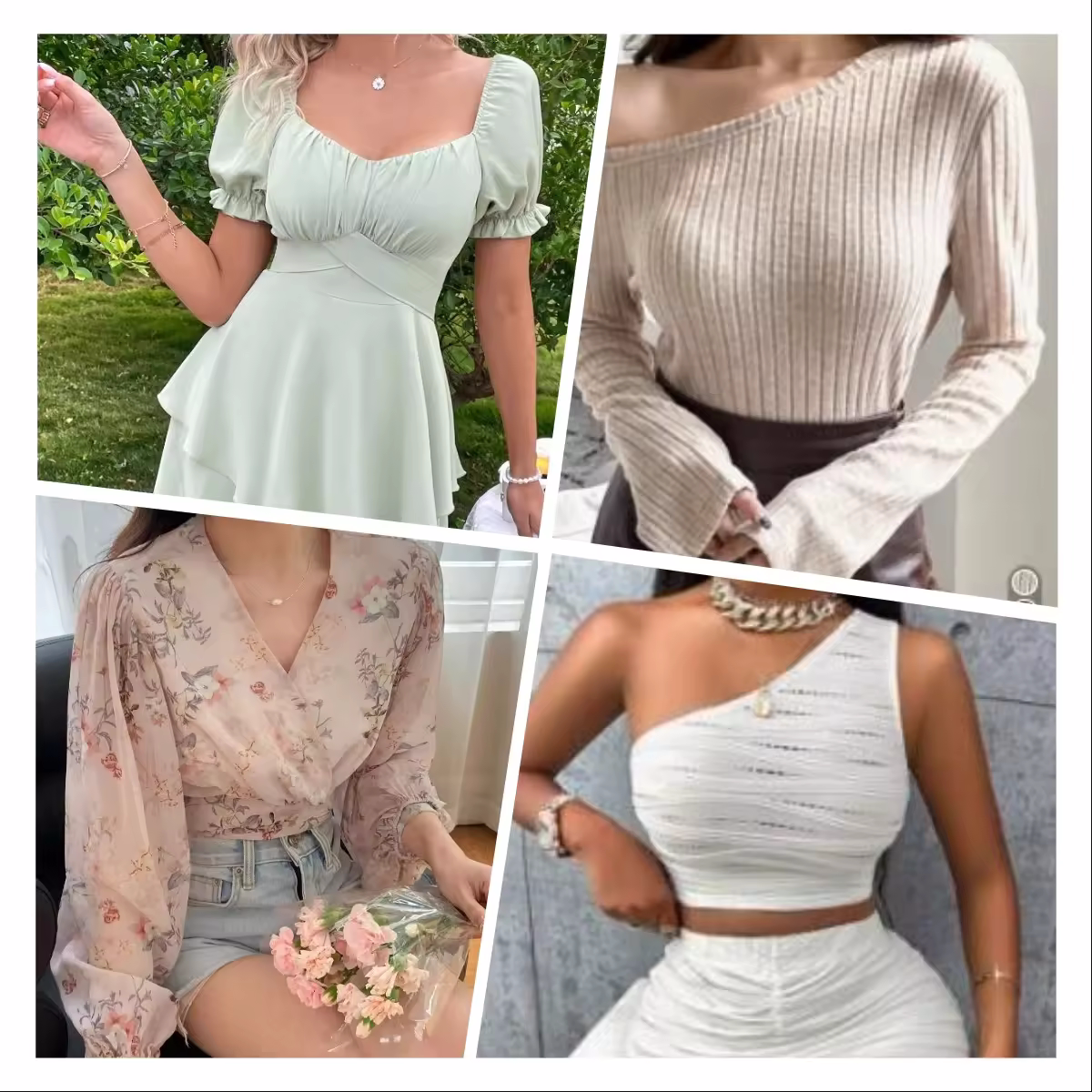 Stock dresses tops T-shirts pants Mix and match products, brand new and used clothes