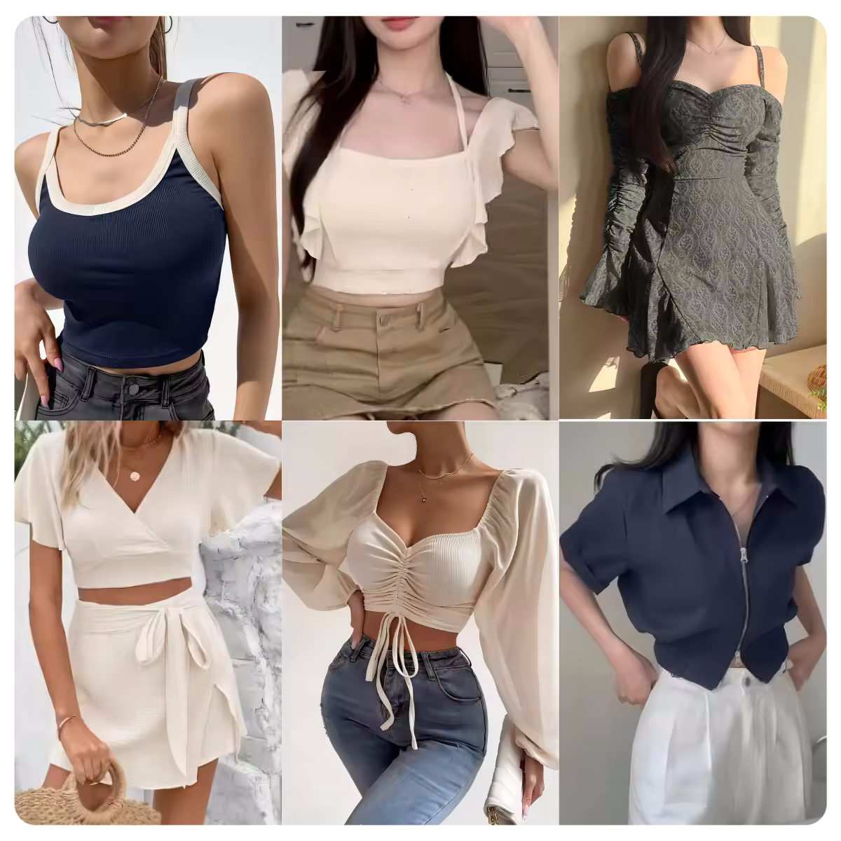 Stock dresses tops T-shirts pants Mix and match products, brand new and used clothes