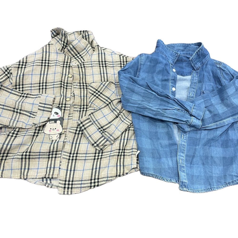 Wholesale children's high quality plaid shirts mixed styles to Indonesia