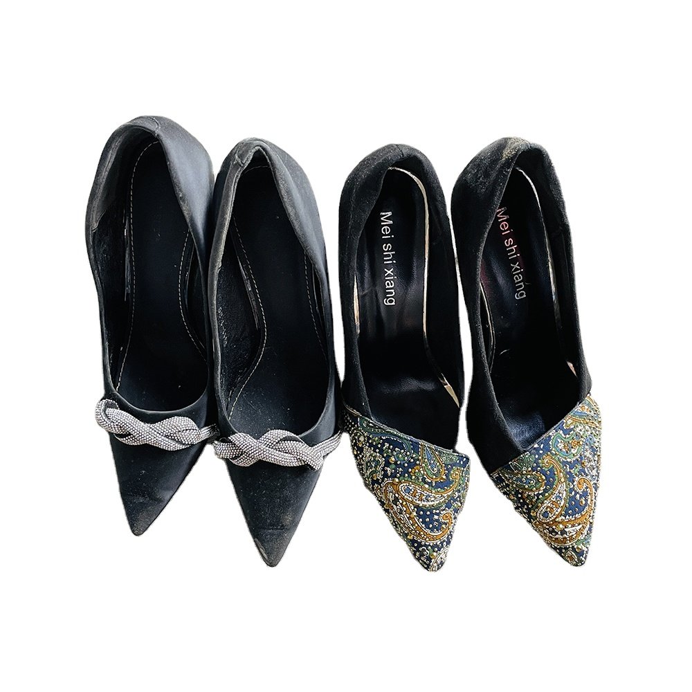 Used Women Heeled Sandals Bandage Rhinestone Ankle Strap Pumps Super High Heels Square Heels Lady Shoes