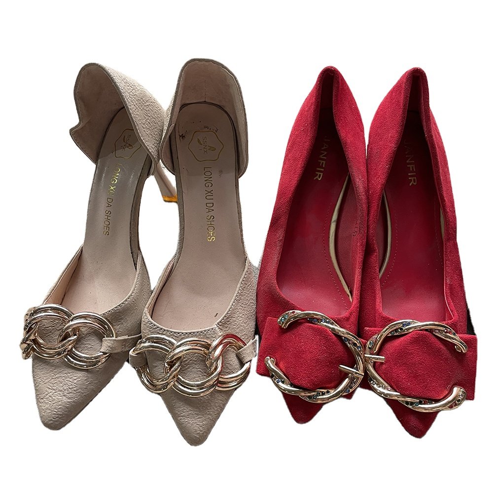 Used Women Heeled Sandals Bandage Rhinestone Ankle Strap Pumps Super High Heels Square Heels Lady Shoes